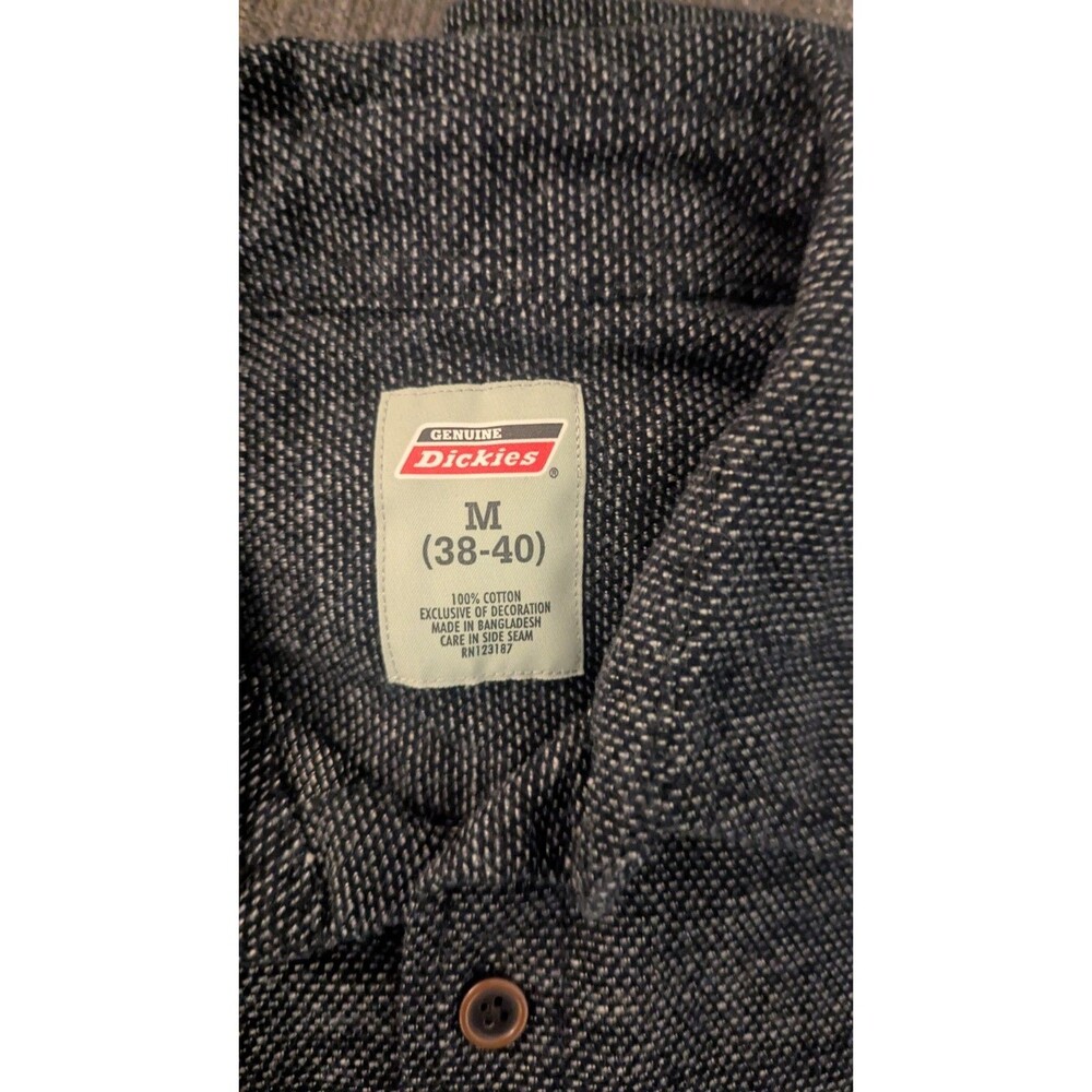 Genuine Dickies Shirt Mens Size Medium Heavyweight Tweed Grey Long Sleeve - Picture 9 of 15